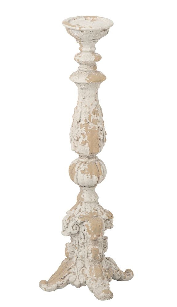 Béžový antik svícen Antiqou French - 16*16*55 cm
