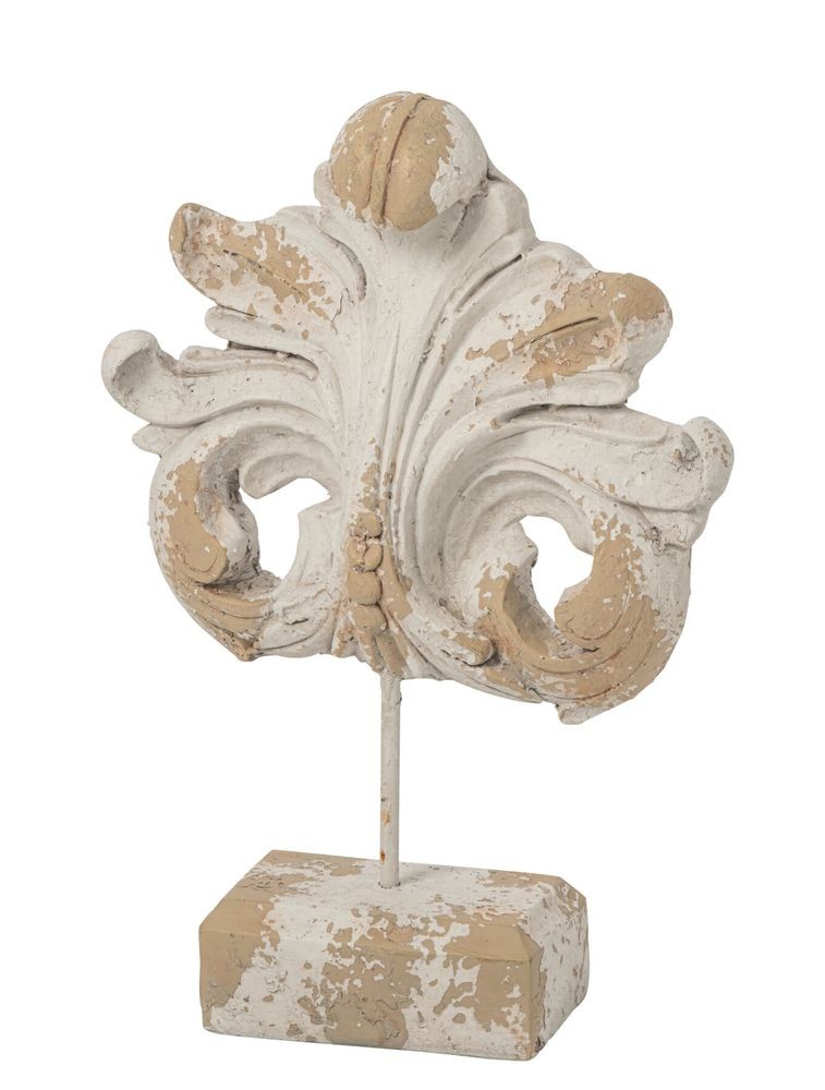 Béžová antik dekorace Fleur-De-Lis Antiqou French - 36*11*52 cm