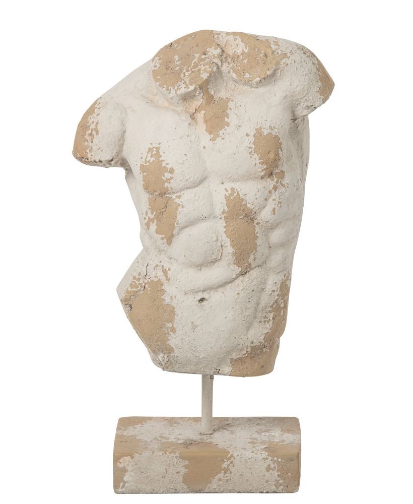 Béžová antik dekorace pánské torzo Antiqou French - 36*18*67 cm