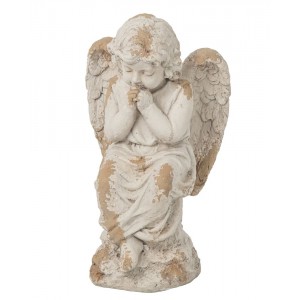 Béžová antik dekorace socha Anděl Antiqou French - 32*23*56 cm