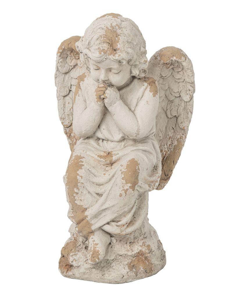 Béžová antik dekorace socha Anděl Antiqou French - 32*23*56 cm