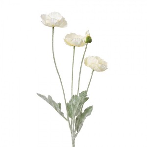 Bílá umělá květina vlčí mák - 60cm