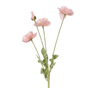 Světle růžová umělá květina vlčí mák - 60cm