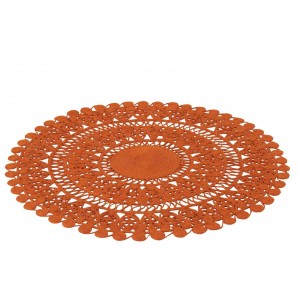 Oranžový kulatý jutový koberec Oriental Mandal - Ø 120 cm