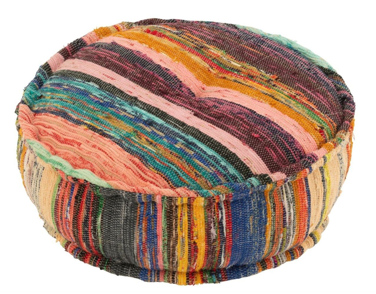 Barevný kulatý bavlněný puf Chindo - Ø 55*20 cm