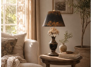 Kovová stolní vintage lampa s patinou - Ø 36*73 cm / E27 60W
