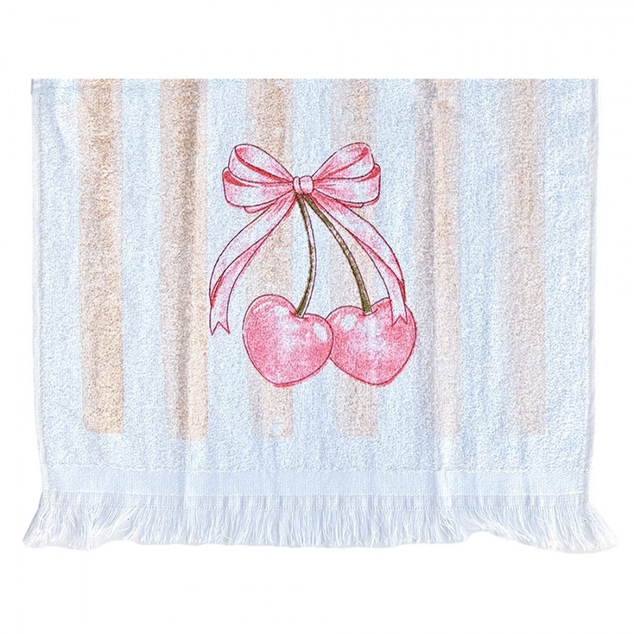 Kuchyňský froté ručník s motivem třešní - 40*66 cm