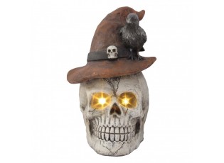 Halloween dekorace lebka s LED osvětlením - 30*33*44 cm