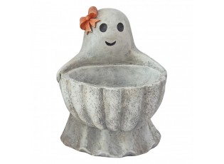 Šedá antik dekorace květináč duch s dýní Pumpkin - 37*34*47 cm
