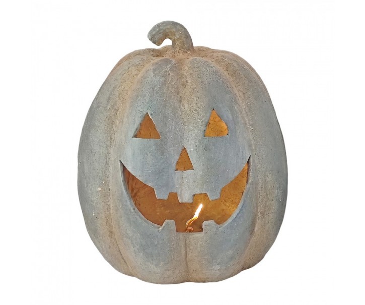 Šedá antik dekorace dýně Pumpkin s LED osvětlením - Ø 33*39 cm Clayre & Eef