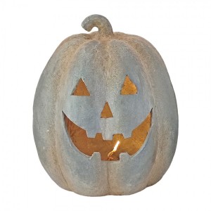 Šedá antik dekorace dýně Pumpkin s LED osvětlením - Ø 33*39 cm