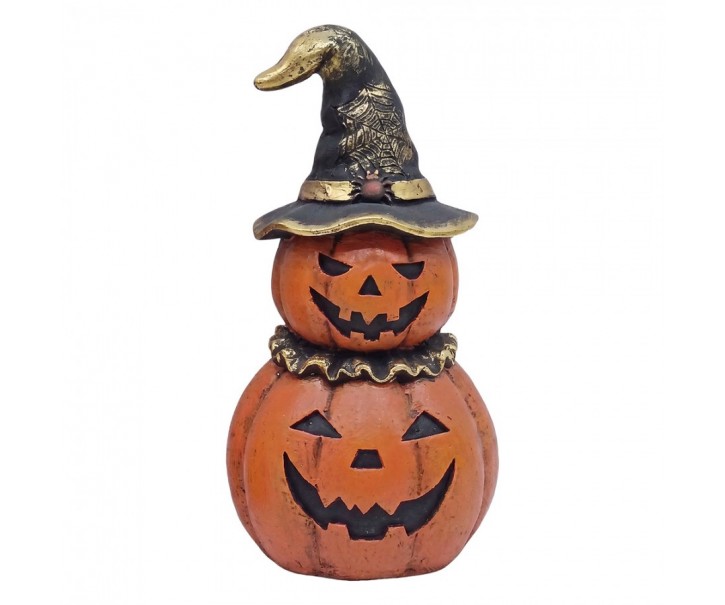Halloween dekorace dýně s kloboukem - Ø 24*47 cm Clayre & Eef