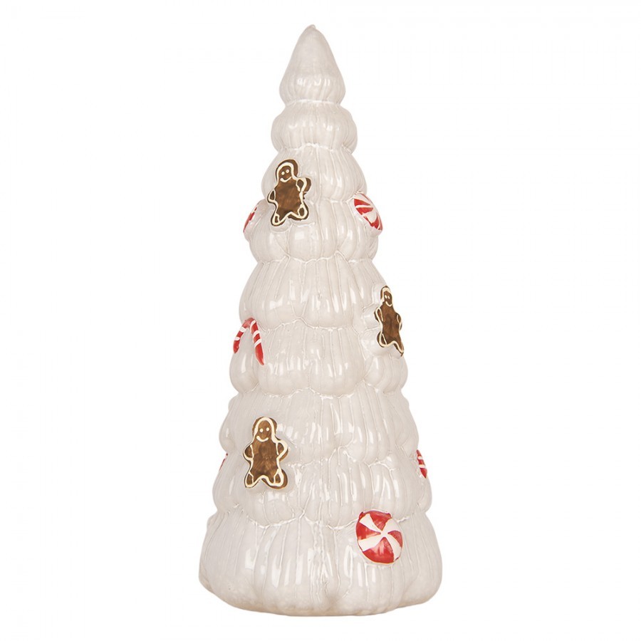 Christmas Decoration Figurine Christmas Tree ? 10x24 Cm White Glass - ? 10*24 cm