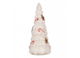 Christmas Decoration Figurine Christmas Tree ? 10x24 Cm White Glass - ? 10*24 cm