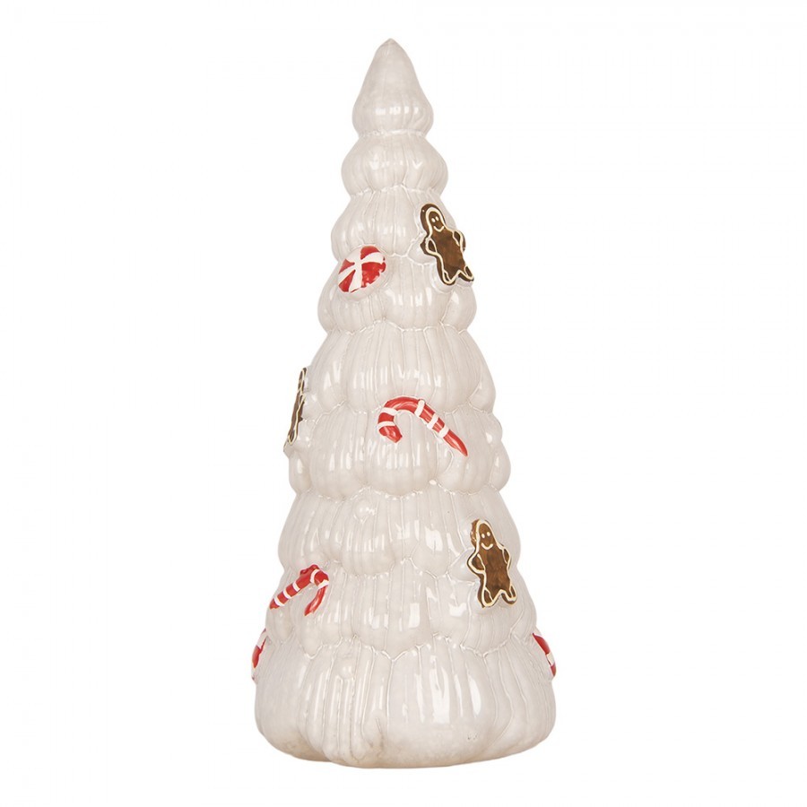 Christmas Decoration Figurine Christmas Tree ? 10x24 Cm White Glass - ? 10*24 cm