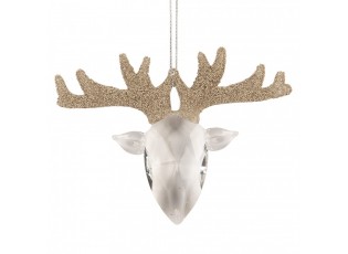 Christmas Ornament Deer 12x4x8 Cm Transparent Glass - 12*4*8 cm