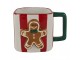 Pruhovaný keramický hrneček s perníčkem Gingerbread - 13*9*9 cm / 300 ml Clayre & Eef