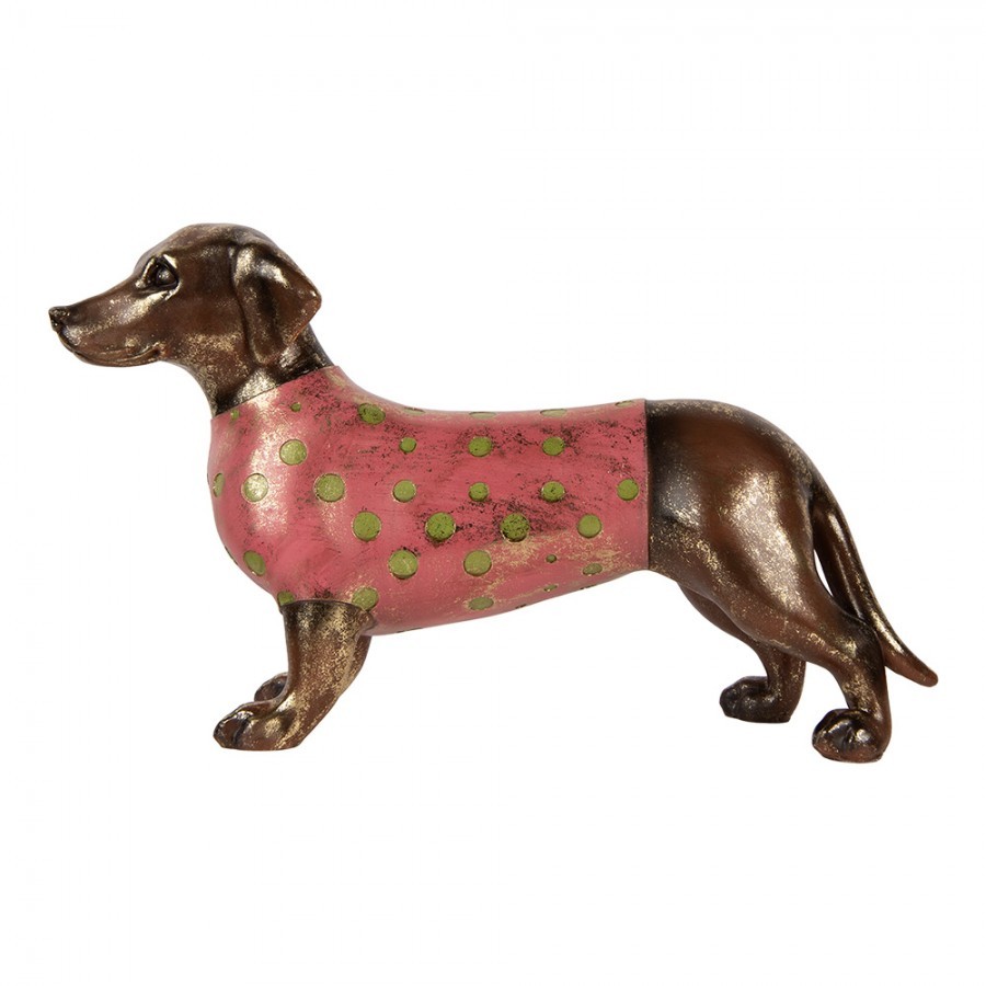 Decorative Figurine Dog 60x17x35 Cm Brown Plastic - 60*17*35 cm