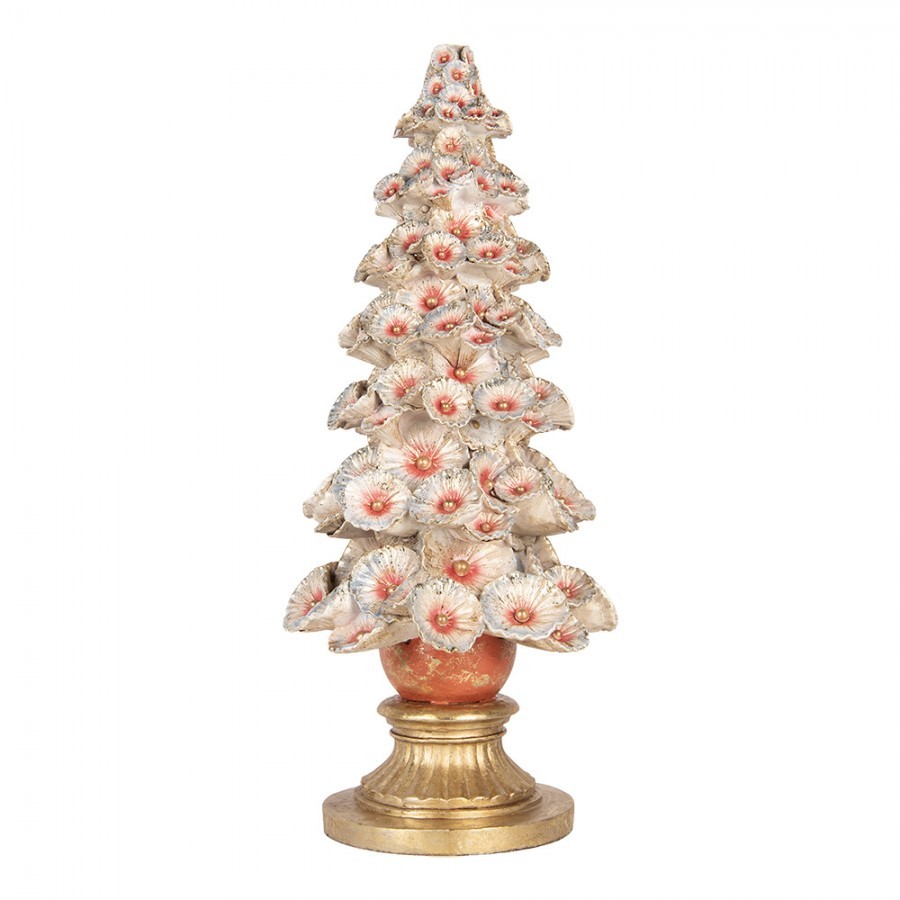 Veliká vánoční dekorace figurka stromek s květy Vintage Chic - Ø 29*69 cm