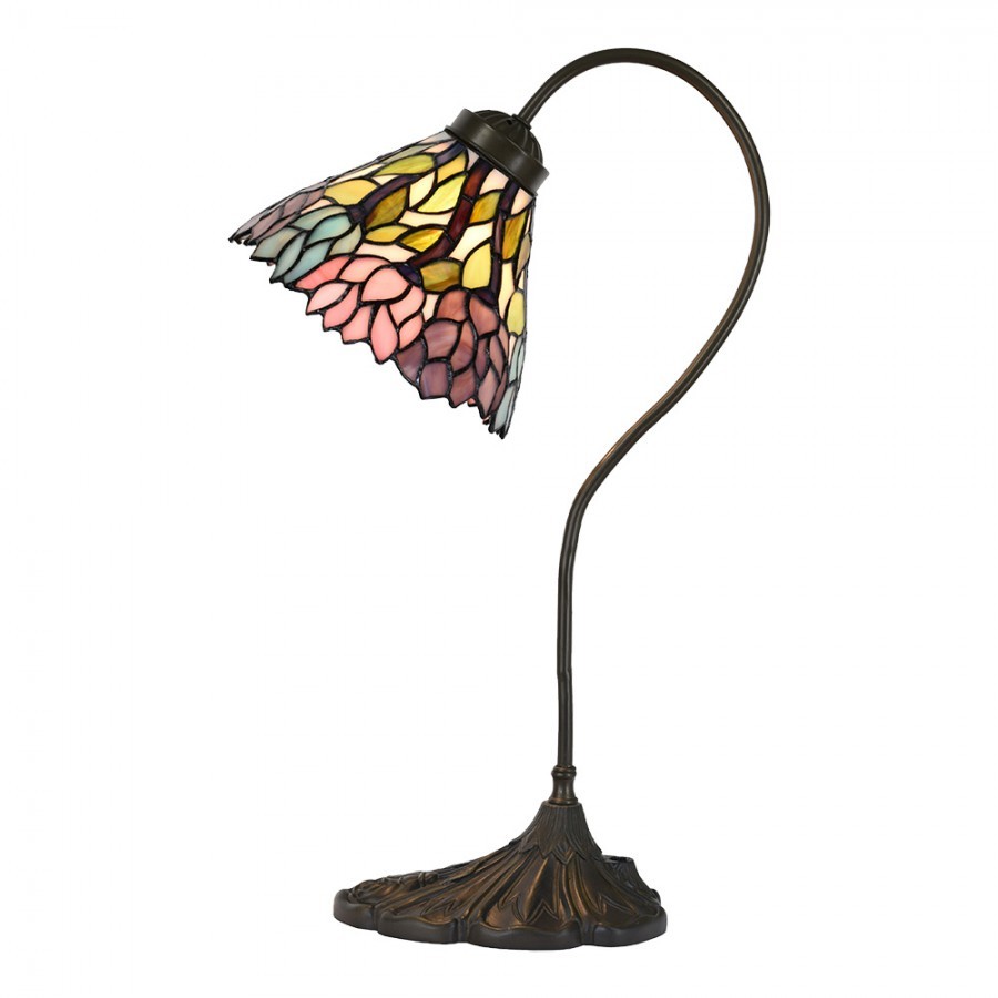 Table Lamp Tiffany ? 20x51 Cm E14/Max 1x40W Purple Metal - 