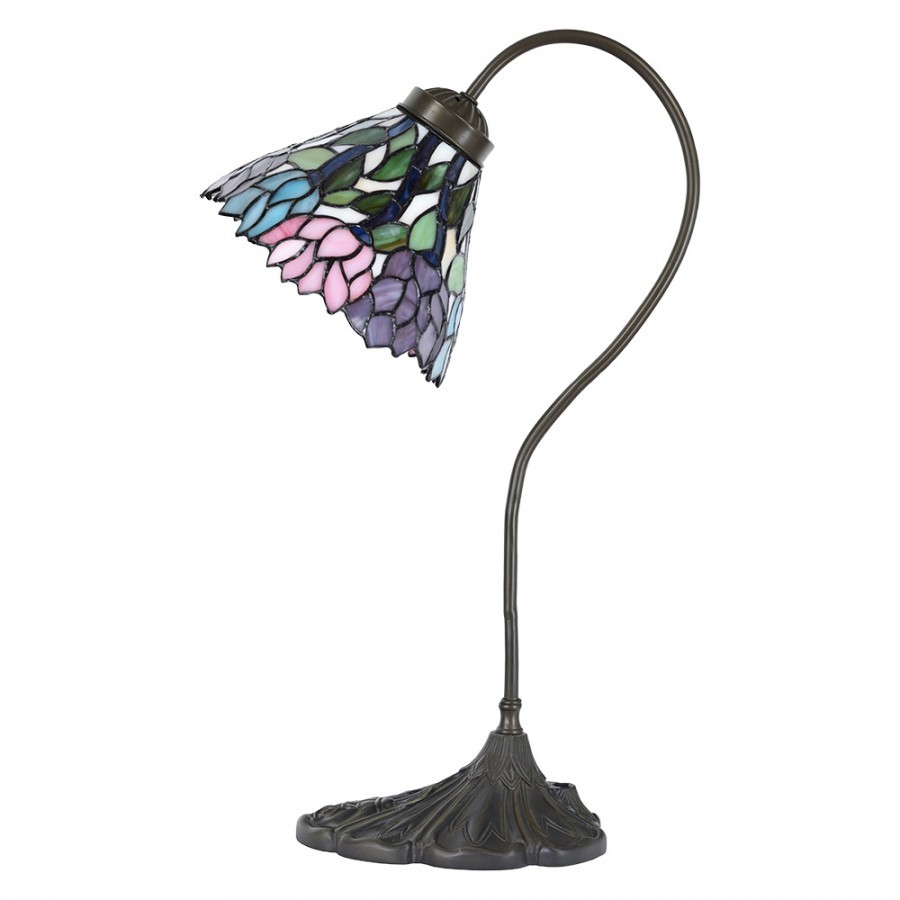 Table Lamp Tiffany ? 20x51 Cm E14/Max 1x40W Purple Metal - 