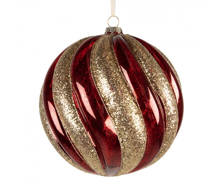 Christmas Bauble ? 20x20 Cm Red Glass - ? 20*20 cm Clayre & Eef