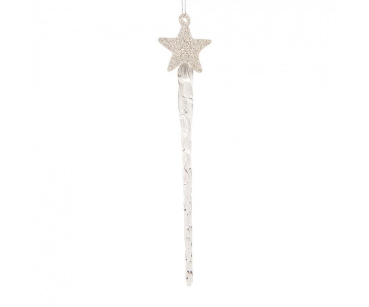 Christmas Ornament 5x3x20 Cm Transparent Glass - 5*3*20 cm Clayre & Eef