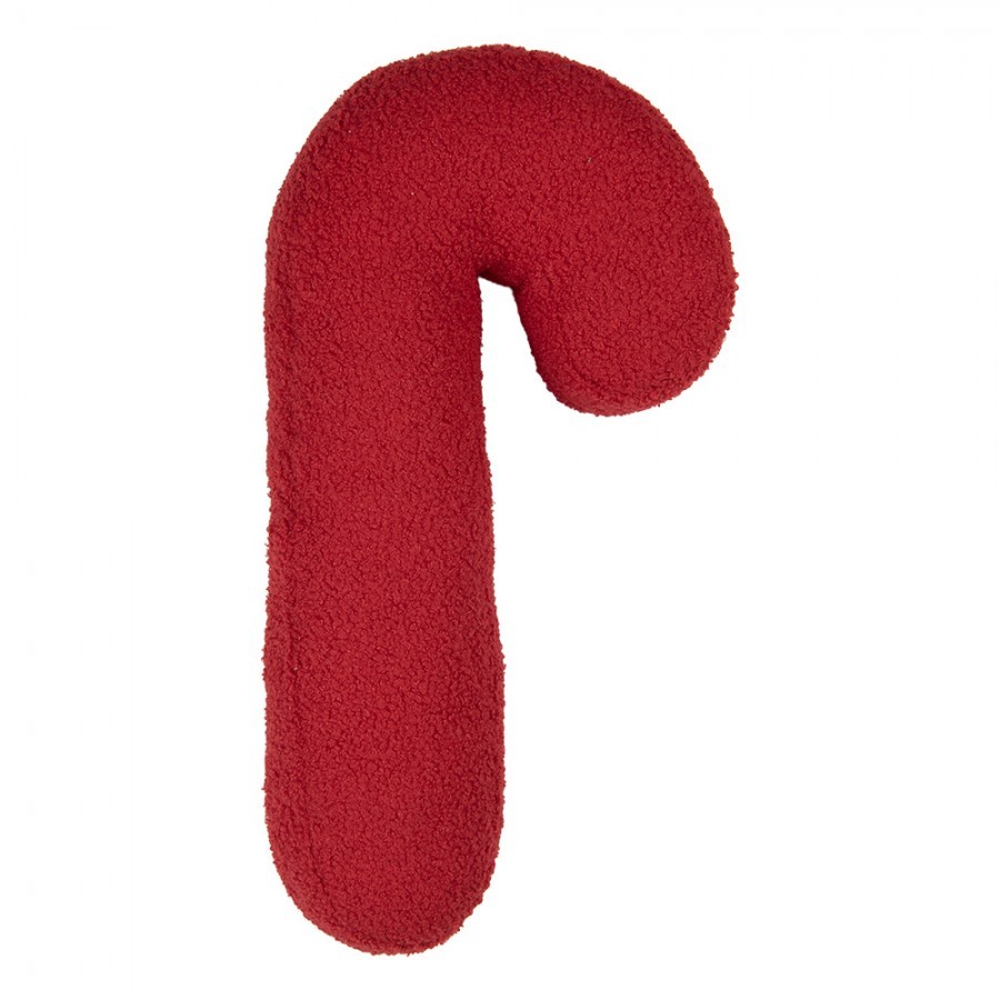 Červený dekorační polštář ve tvaru cukrové hole - 15*40*4 cm