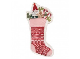 Decorative Cushion Christmas Stocking 20x40x4 Cm Pink Polyester - 20*40*4 cm