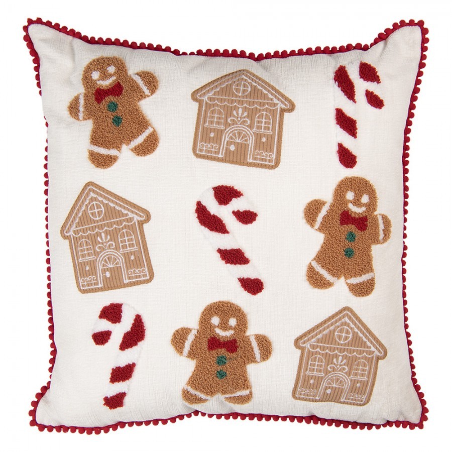 Vánoční dekorační polštář s perníčky GingerBread - 40*40*4 cm