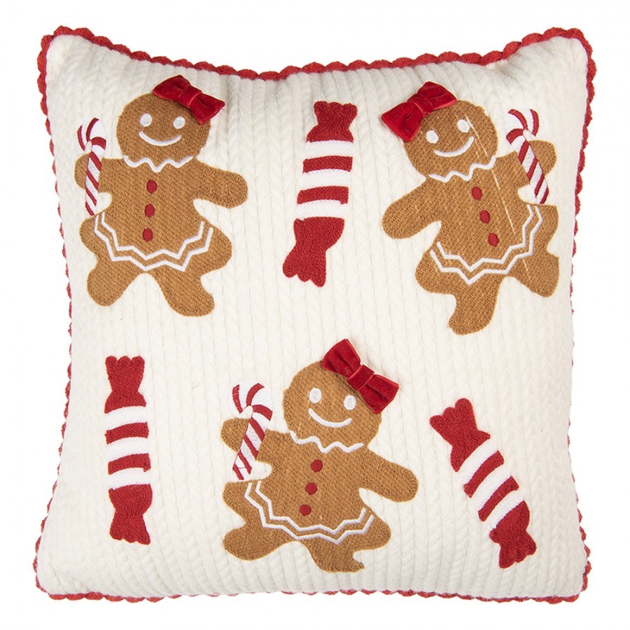 Vánoční dekorační polštář GingerBread s motivem perníčků a cukrátek - 40*40*4 cm