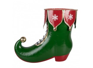 Christmas Decoration Figurine Boots 39x16x31 Cm Green Metal - 39*16*31 cm