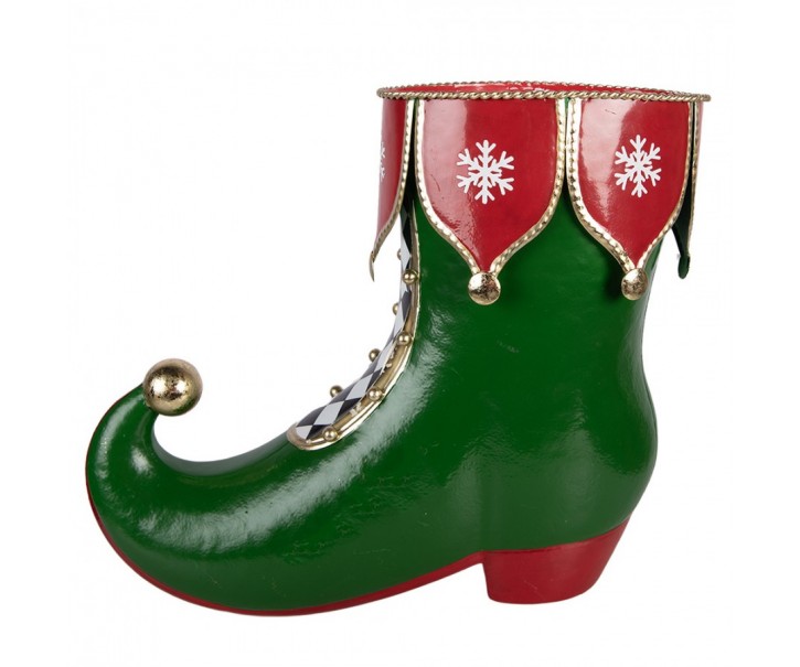 Christmas Decoration Figurine Boots 39x16x31 Cm Green Metal - 39*16*31 cm Clayre & Eef