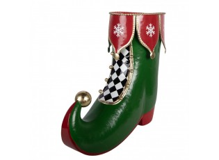 Christmas Decoration Figurine Boots 39x16x31 Cm Green Metal - 39*16*31 cm