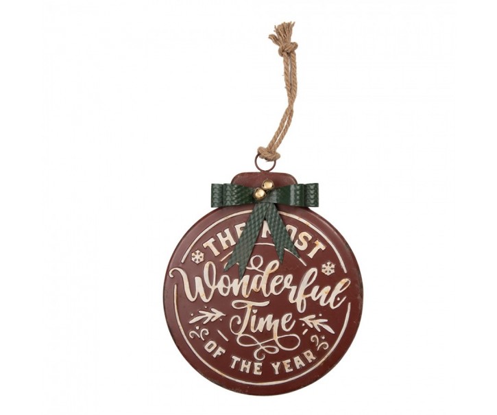 Christmas Decoration Figurine 30x4x37 Cm Red Metal - 30*4*37 cm Clayre & Eef