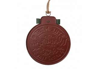 Christmas Decoration Figurine 30x4x37 Cm Red Metal - 30*4*37 cm