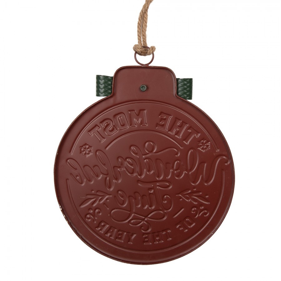 Christmas Decoration Figurine 30x4x37 Cm Red Metal - 30*4*37 cm