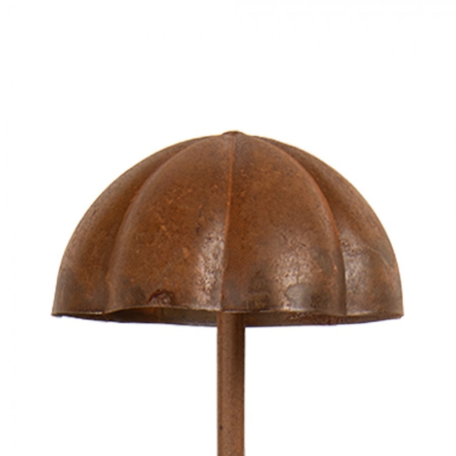 Rustikální rezavý kovový zápich houba M - Ø 11*40 cm