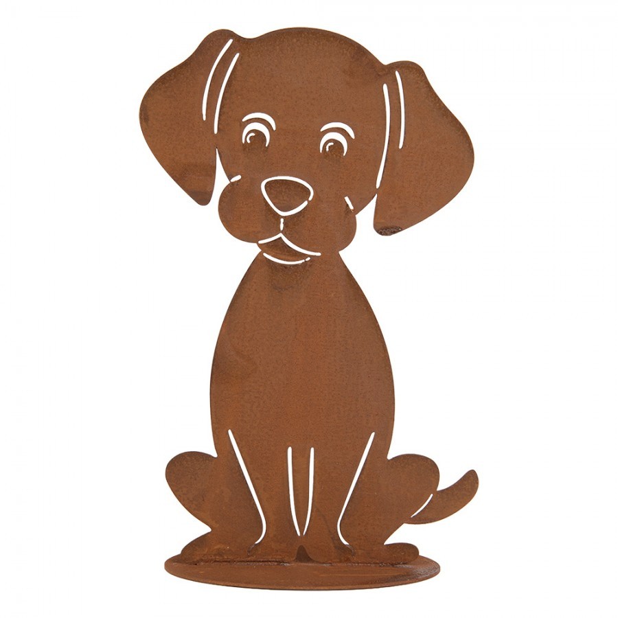 Rustikální rezavá dekorace pes Dog Rust - 13*11*20 cm