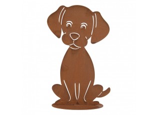 Rustikální rezavá dekorace pes Dog Rust - 16*13*25 cm