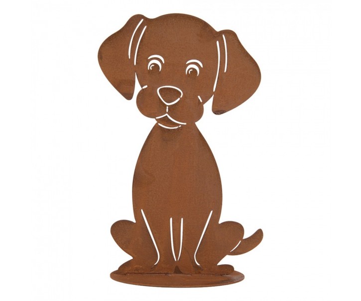 Rustikální rezavá dekorace pes Dog Rust - 16*13*25 cm Clayre & Eef