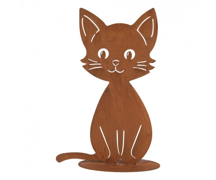 Rustikální rezavá dekorace kočka Cat Rust - 17*13*25 cm Clayre & Eef