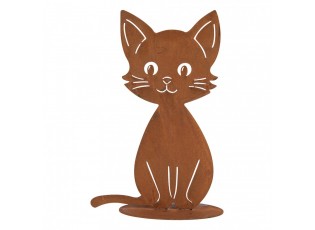 Rustikální rezavá dekorace kočka Cat Rust - 13*11*20 cm
