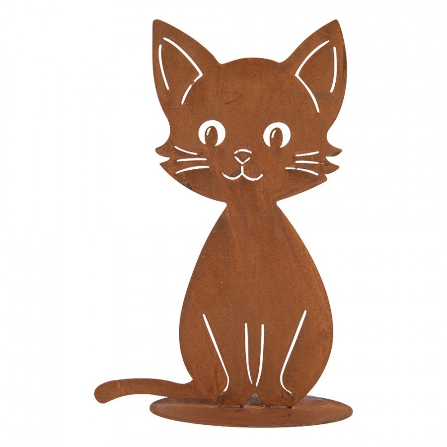 Rustikální rezavá dekorace kočka Cat Rust - 13*11*20 cm
