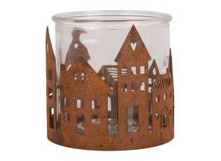 Tealight Holder House ? 11x10 Cm Brown Metal - ? 11*10 cm