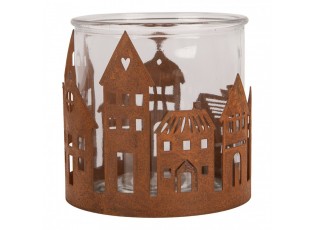 Tealight Holder House ? 13x12 Cm Brown Metal - ? 13*12 cm