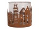 Tealight Holder House ? 13x12 Cm Brown Metal - ? 13*12 cm Clayre & Eef