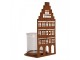 Rezavá dekorace svícen Domek M - 10*10*20 cm Clayre & Eef