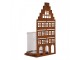 Rezavá dekorace svícen Domek - 12*12*24 cm Clayre & Eef