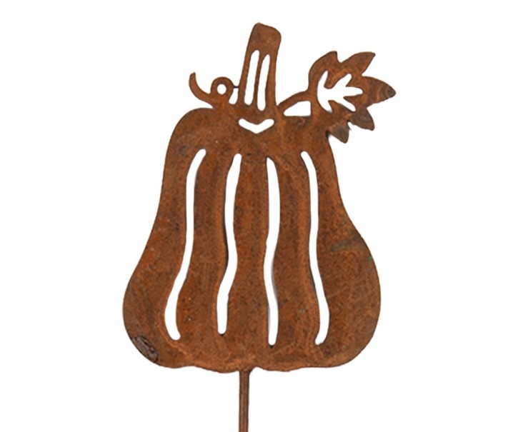 Rustikální rezavý zápich dýně - 7*1*40 cm Clayre & Eef